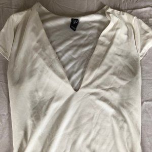 V-Neck White Bodysuit